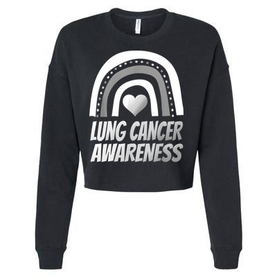 Proud Lung Cancer Rainbow Warrior Survivor Cropped Pullover Crew