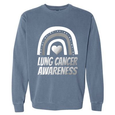 Proud Lung Cancer Rainbow Warrior Survivor Garment-Dyed Sweatshirt