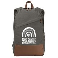 Proud Lung Cancer Rainbow Warrior Survivor Cotton Canvas Backpack