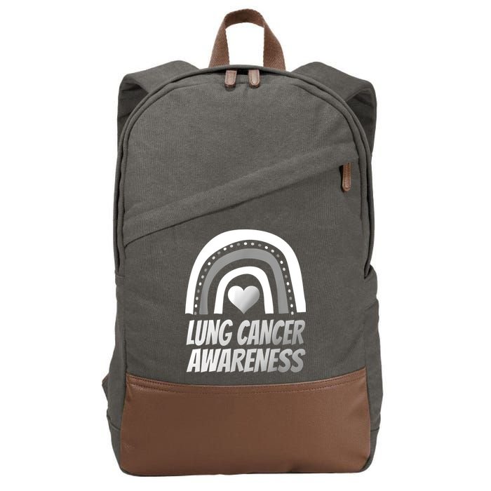 Proud Lung Cancer Rainbow Warrior Survivor Cotton Canvas Backpack