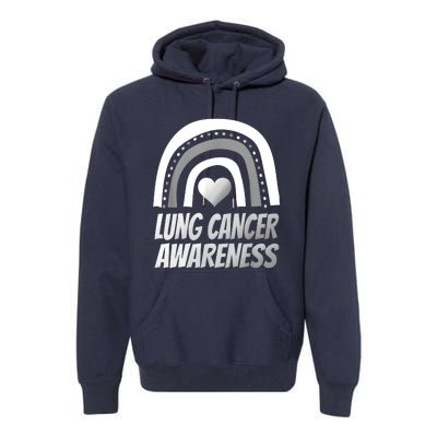 Proud Lung Cancer Rainbow Warrior Survivor Premium Hoodie