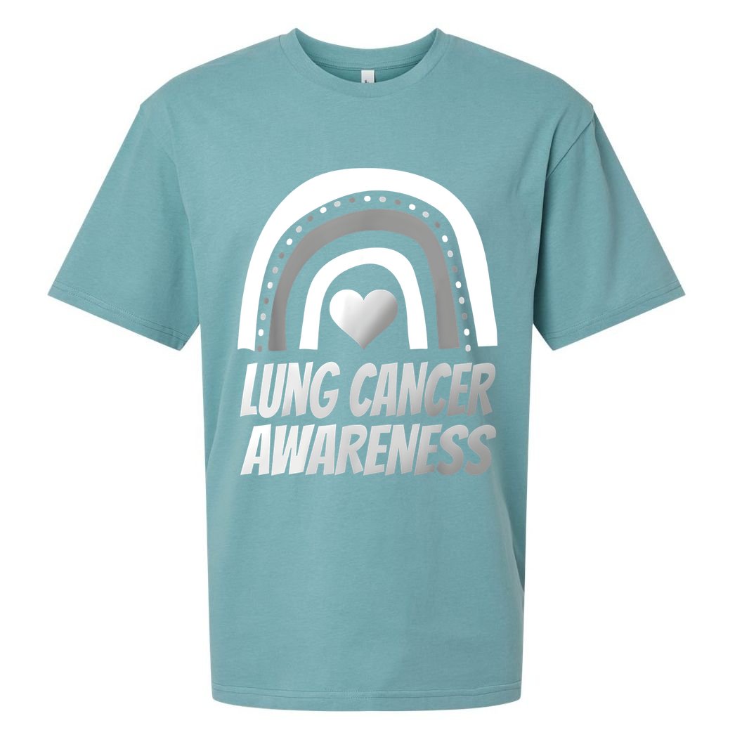 Proud Lung Cancer Rainbow Warrior Survivor Sueded Cloud Jersey T-Shirt