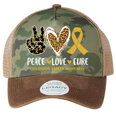 Peace Love Cure Childhood Cancer Awareness Leopart Heart Legacy Tie Dye Trucker Hat