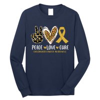 Peace Love Cure Childhood Cancer Awareness Leopart Heart Long Sleeve Shirt