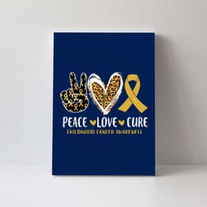 Peace Love Cure Childhood Cancer Awareness Leopart Heart Canvas