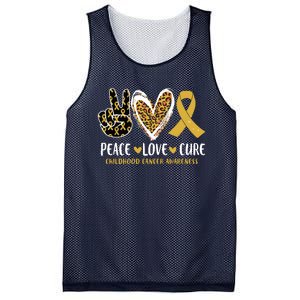 Peace Love Cure Childhood Cancer Awareness Leopart Heart Mesh Reversible Basketball Jersey Tank