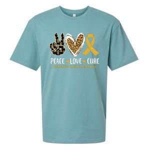 Peace Love Cure Childhood Cancer Awareness Leopart Heart Sueded Cloud Jersey T-Shirt