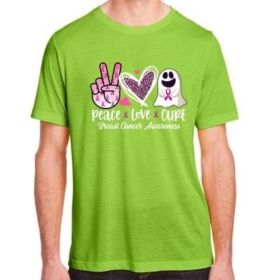 Peace Love Cure Ghost Pink Ribbon Cancer Breast Awareness Great Gift Adult ChromaSoft Performance T-Shirt