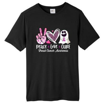 Peace Love Cure Ghost Pink Ribbon Cancer Breast Awareness Great Gift Tall Fusion ChromaSoft Performance T-Shirt