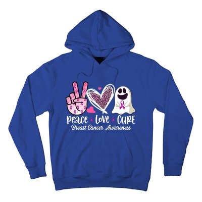 Peace Love Cure Ghost Pink Ribbon Cancer Breast Awareness Great Gift Hoodie