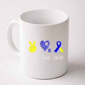 Peace Love Cure Down Syndrome Awareness Gift Coffee Mug