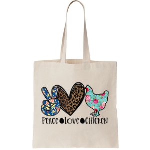 Peace Love Chickens For Floral Animal Print Chicken Lover Tote Bag