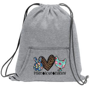 Peace Love Chickens For Floral Animal Print Chicken Lover Sweatshirt Cinch Pack Bag