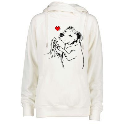 Pitbull Love Cute Pittie Dog Mom Funny Womens Funnel Neck Pullover Hood