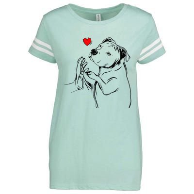 Pitbull Love Cute Pittie Dog Mom Funny Enza Ladies Jersey Football T-Shirt