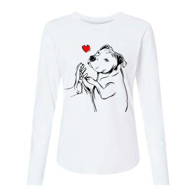 Pitbull Love Cute Pittie Dog Mom Funny Womens Cotton Relaxed Long Sleeve T-Shirt