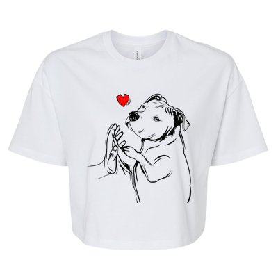 Pitbull Love Cute Pittie Dog Mom Funny Bella+Canvas Jersey Crop Tee