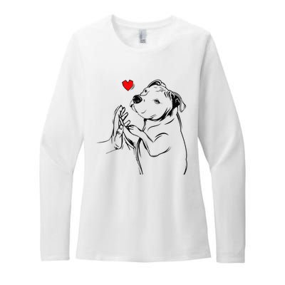 Pitbull Love Cute Pittie Dog Mom Funny Womens CVC Long Sleeve Shirt