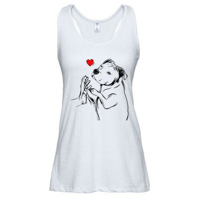 Pitbull Love Cute Pittie Dog Mom Funny Ladies Essential Flowy Tank