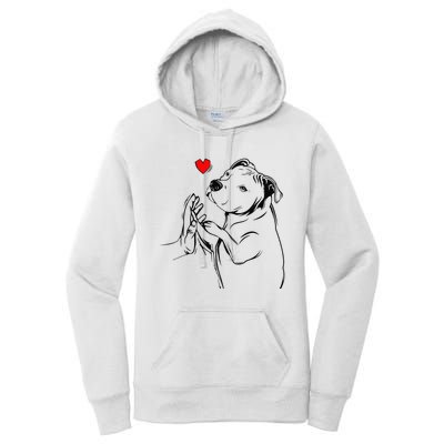 Pitbull Love Cute Pittie Dog Mom Funny Women's Pullover Hoodie