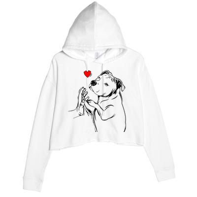 Pitbull Love Cute Pittie Dog Mom Funny Crop Fleece Hoodie