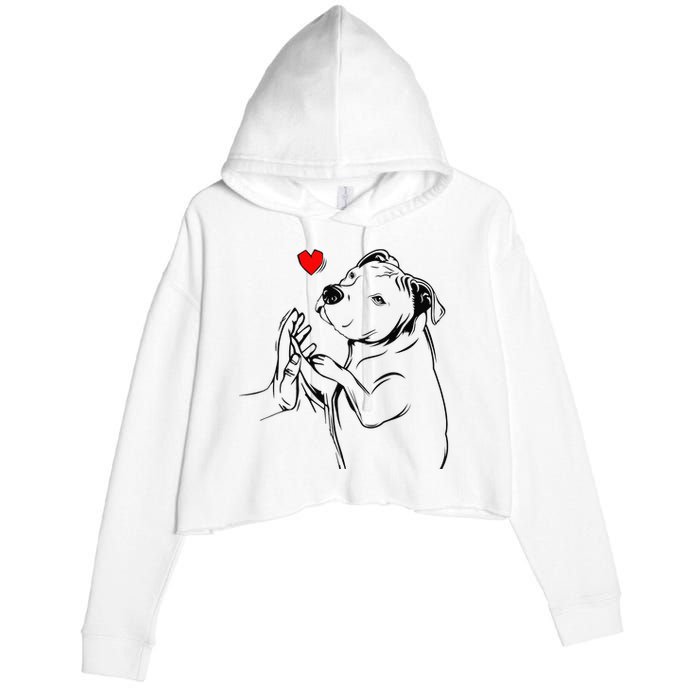 Pitbull Love Cute Pittie Dog Mom Funny Crop Fleece Hoodie