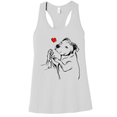 Pitbull Love Cute Pittie Dog Mom Funny Women's Racerback Tank