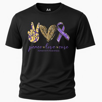 Peace Love Cure Alzheimers Awareness Cooling Performance Crew T-Shirt