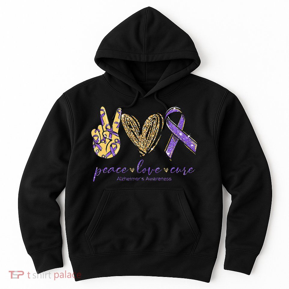 Peace Love Cure Alzheimers Awareness Hoodie