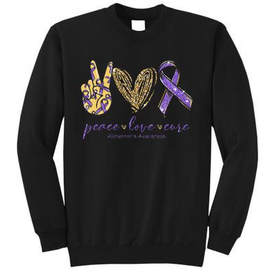 Peace Love Cure Alzheimers Awareness Sweatshirt