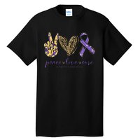 Peace Love Cure Alzheimers Awareness Tall T-Shirt