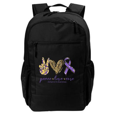 Peace Love Cure Alzheimers Awareness Backpack