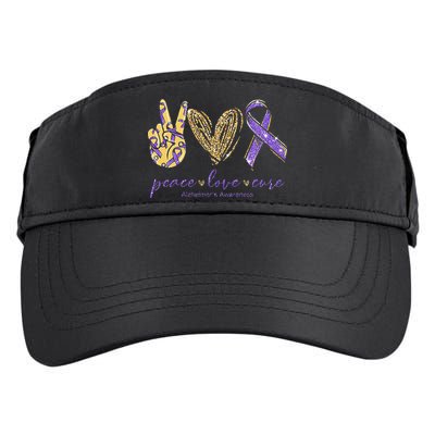 Peace Love Cure Alzheimers Awareness Adult Drive Performance Visor