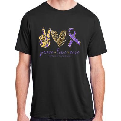 Peace Love Cure Alzheimers Awareness Adult ChromaSoft Performance T-Shirt