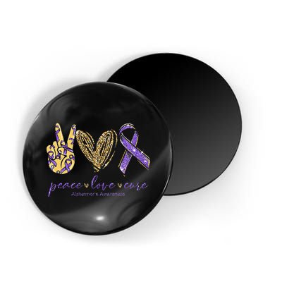 Peace Love Cure Alzheimers Awareness Magnet