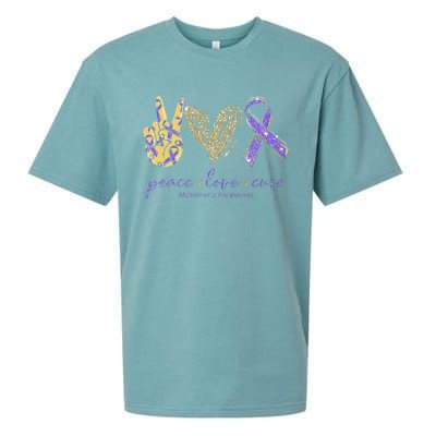 Peace Love Cure Alzheimers Awareness Sueded Cloud Jersey T-Shirt