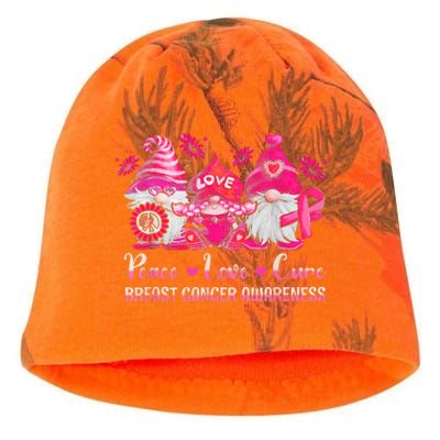 Peace Love Cure Gnomes Pink Ribbon Breast Cancer Awareness Kati - Camo Knit Beanie