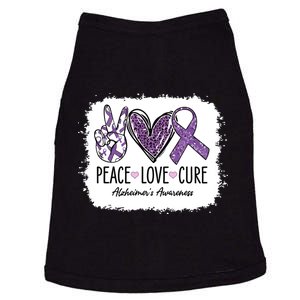 Peace Love Cure We Wear Purple For AlzheimerS Awareness Doggie Tank