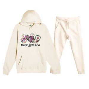 Peace Love CNA Leopard Heart Stethoscope Nursing Nurse Life Premium Hooded Sweatsuit Set