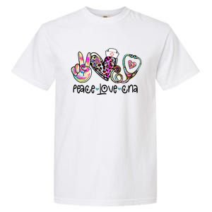 Peace Love CNA Leopard Heart Stethoscope Nursing Nurse Life Garment-Dyed Heavyweight T-Shirt