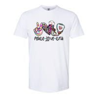 Peace Love CNA Leopard Heart Stethoscope Nursing Nurse Life Softstyle CVC T-Shirt