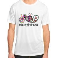 Peace Love CNA Leopard Heart Stethoscope Nursing Nurse Life Adult ChromaSoft Performance T-Shirt