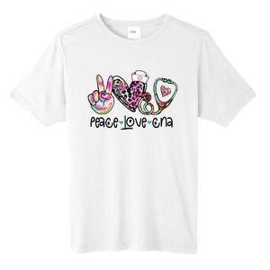 Peace Love CNA Leopard Heart Stethoscope Nursing Nurse Life Tall Fusion ChromaSoft Performance T-Shirt