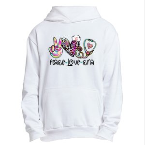 Peace Love CNA Leopard Heart Stethoscope Nursing Nurse Life Urban Pullover Hoodie