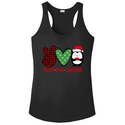 Peace Love Christmas 1 Breast Cancer DéCor Theme Gift Ladies PosiCharge Competitor Racerback Tank