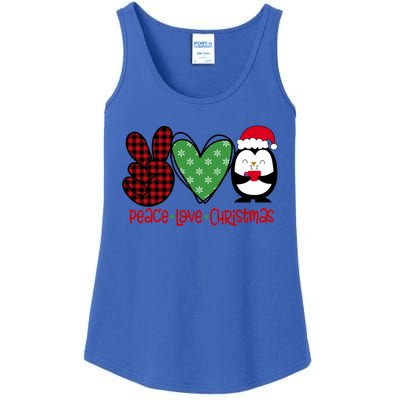 Peace Love Christmas 1 Breast Cancer DéCor Theme Gift Ladies Essential Tank