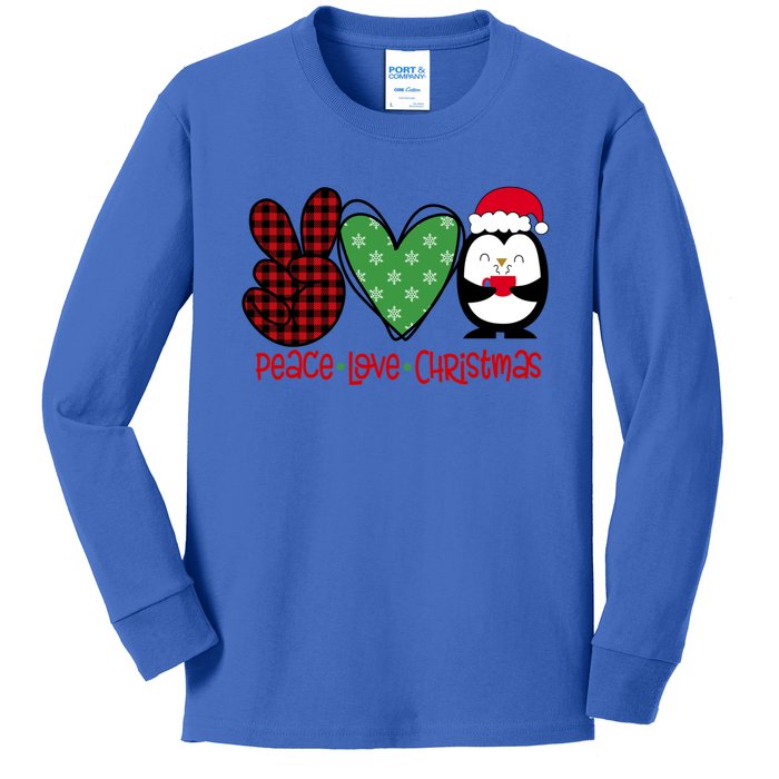 Peace Love Christmas 1 Breast Cancer DéCor Theme Gift Kids Long Sleeve Shirt