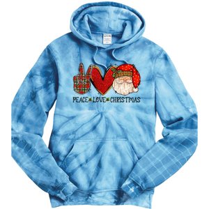 Peace Love Christmas Funny Santa Claus Happy Xmas Tie Dye Hoodie