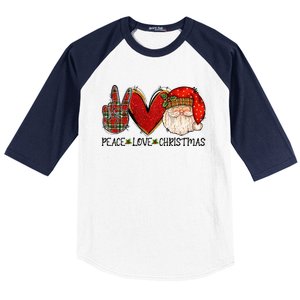 Peace Love Christmas Funny Santa Claus Happy Xmas Baseball Sleeve Shirt