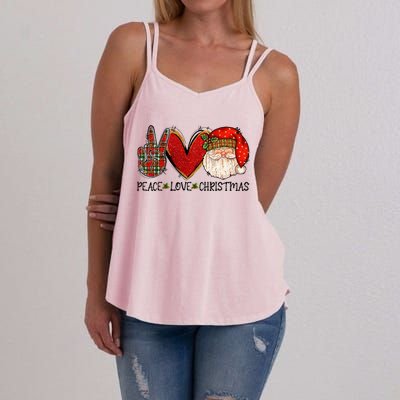 Peace Love Christmas Funny Santa Claus Happy Xmas Women's Strappy Tank